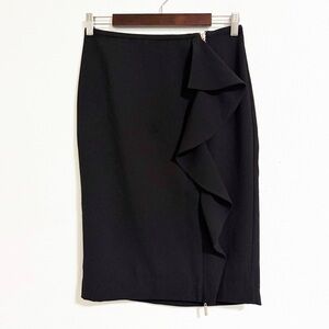 T Tahari Cascading Ruffle Front Pencil Skirt